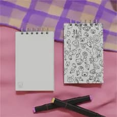 Bloquinho A6, feito à mão - sketchbook, fofo, criativo, artesanal, folhas 90g, anotações, desenho, capa dura