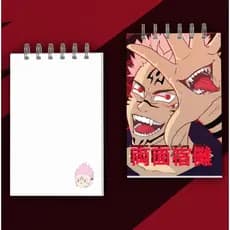 Bloquinho A6, Sukuna, anime, Jujutsu Kaisen | sketchbook, anotações, 50 folhas, 90g, capa dura