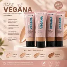 Base Vegana Ramona Make Up 30ml | Alta Cobertura | Longa Duração | Escolha Sua Cor