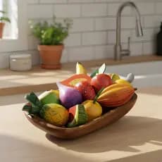 Frutas Madeira Artesanal Decorativa Colorida Enfeite Cozinha Mesa Rústica Peça Individual Casa