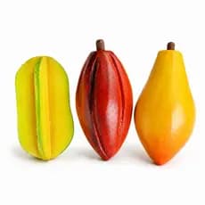 Kit 3 Frutas Decorativas Entalhadas Em Madeira Artesanato de Fruta Artificial