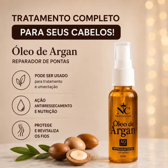 Óleo de Argan 30ml Reparador de pontas
