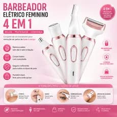 Depilador Elétrico Feminino 4 em 1 Multifuncional, Recarregável, Portátil Aparador de pelos feminino
