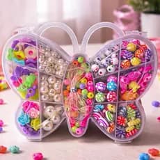 Kit Miçanga infantil Fazer Pulseiras Colar Coloridas Caixa Organizadora Brinquedo Criativo Crianças