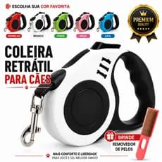 Coleira Guia Retrátil 5 Metros Para Pet Gato E Cachorro 25kg diversas cores