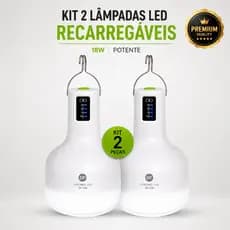 Kit 2 Lâmpadas de emergência usb Bateria camping varanda decoração quintal Garagem oficina Casa