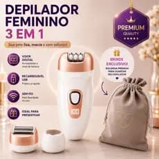 Depilador Elétrico Feminino 3 em 1 S/fio Visor Digital Usb Aparador Depilação Higiene Feminina
