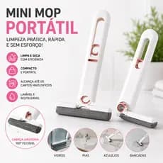 Mini Mop Portátil Limpeza Rápida Cozinha Banheiro Acessório limpeza doméstica Compacto Rodo Pratico