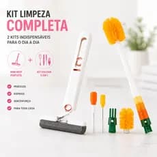 Kit Limpeza Completo  Mini moop + Escova 5 em 1 Limpa cozinha Pia Mamadeiras copos canudos Premiun