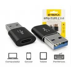 Adaptador OTG USB Macho Tipo C Fêmea  - B-MAX 2.0 3.0 Versátil Rápido Teclado Mouse Pen Drive