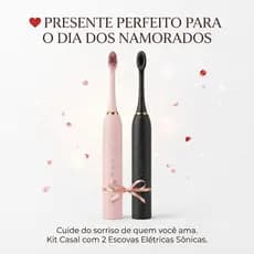 Dia dos Namorados Escova de Dente Elétrica + 4 Refis - A Prova D'água - Recarregável
