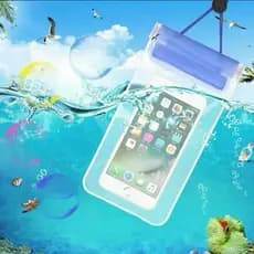 Capa De Celular À Prova D'água Universal Transparente Sensível Ao Toque c/ Cordão