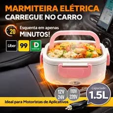 Marmita Elétrica Bivolt Automática Portátil Carro E Tomada + Colher Grátis