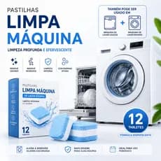 Kit 12 24 36 Un. Pastilhas Limpeza Máquina de Lavar Roupa e Louça Efervescente Limpeza Profunda Remove Resíduos e Odores
