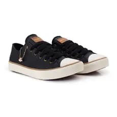 Tênis Feminino Casual courino Pingente Delicado Sola Reta Emborrachada Versátil