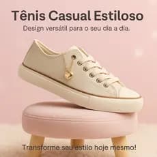 Tênis Feminino com Pingente Estilo e Conforto Palmilha Macia Aderência