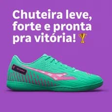 Chuteira Feminina Salão Conforto Interno Bico Reforçado Sola Antiaderentes Para Melhor Performance