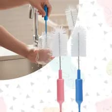 Escova Grande para Mamadeira e Bico Limpeza Murano - Azul/ Rosa REF 116 VANT3