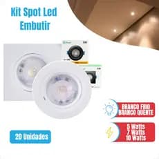 Luminária Led Spot 5w 7w 10w Quadrado Redondo Embutir Frio Quente Bivolt Gesso Sanca VANT3