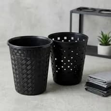 Cestos de Lixo Redondo Preto de Chão em Plástico Organização para Qualquer Ambiente VANT3
