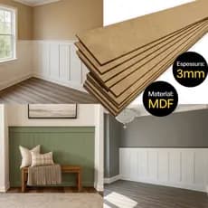 10 Chapas Ripa Painel Ripado MDF Cru 3mm Shiplap Boiserie Placa VANT3