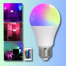 Lâmpada Led Rgbw Bulbo 15w Bivolt E27 com Controle Remoto 16 Cores VANT3