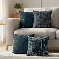 Kit 4 Capas de Almofadas Decorativas 45x45 - Azul Marinho