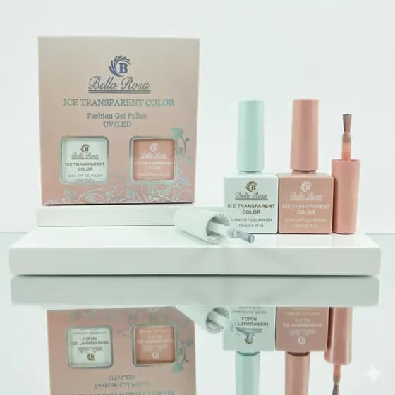 Kit Esmalte em Gel 15ml para Francesinha Branco Leitoso Nude Transparente Profissional Bella Rosa Registro ANVISA Origin