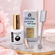 Top Coat Magnético Olho de Gato Bella Rosa 12ml Cat Eye Gel LED Efeito 3D Unhas Ímã