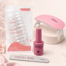 Kit Soft Gel D&Z 120 Unhas Postiças + Cola Sioux + Lixa + Cabine/Lanterna UV
