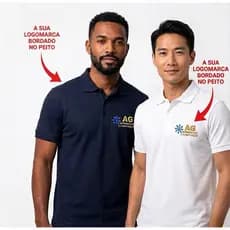 Kit 2 Camisas polo Uniforme com logo Bordado Personalizado no peito empresarial Empresa Fardamento