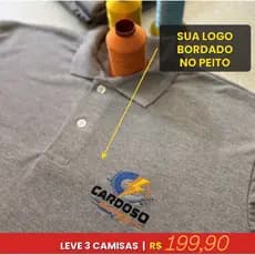 Camisa polo Uniforme com logo Bordado Personalizado no peito empresarial Fardamento Empresa