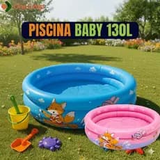 Piscina Inflável Infantil 130 Litros Redonda Diversão Verão Crianças