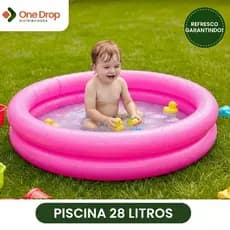 Piscina Inflável Infantil 28 Litros Para Bebê Banheira Portátil Praia Rosa