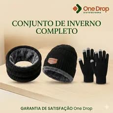 Touca e Encharp + Luva Touch - Kit Perfeito para Dias Frios