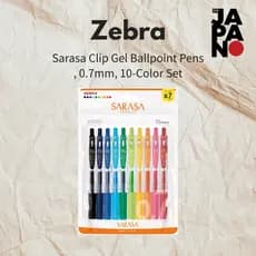 Zebra -  Sarasa Clip Gel Ballpoint Pen 0.7mm 10 Color Set Model JJB15-10C-N / Pen