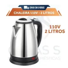 Chaleira Elétrica Térmica Bule Com Tampa Inox 1,8L 110V