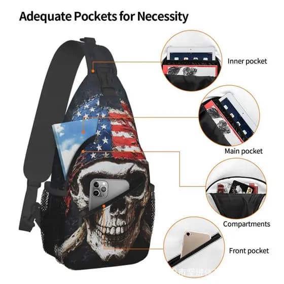Bolsa de peito de grande capacidade, bolsa Crossbody masculina