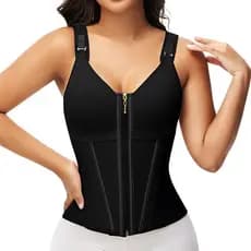 Colete modelador corporal de suporte de malha com 15 ossos/cintura estreita modeladora