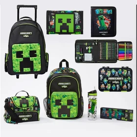 Minecraft mesmo estilo mochila escolar + estudantes do ensino fundamental peso de grande capacidade