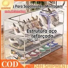 Caixa Organizadora de Sapatos com Zíper Transparente PVC -Caixa de Armazenamento Dobrável Antipoeira