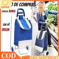 Carrinho De Mão Compras Feira E Mercado Reforçado E Dobrável Veículo dobrável de duas rodas