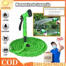 Mangueira Mágica 15m Retrátil PVC Reforçado | 7Jatos Lavar Carro/Jardinagem | Frete Grátis