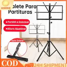 Cavalete para Partituras Portátil Suporte para Guitarra Violino e Guzheng Ajustável e Dobrável Leve