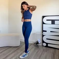 Conjunto Feminino Academia Top academia  calça Legging Conjunto Fitness Feminino suplex top fitness conjunto academia