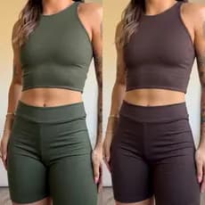 kit 2 Conjunto Feminino Academia Top academia short Legging conjunto para academia conjunto fitness top suplex