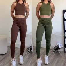 KIT 2 Conjunto Academia feminino Top academia  calça Legging conjunto para academia conjunto  fitness roupas para treino
