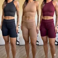 kit 3 Conjunto Feminino Academia Top academia short Legging conjunto para academia conjunto fitness