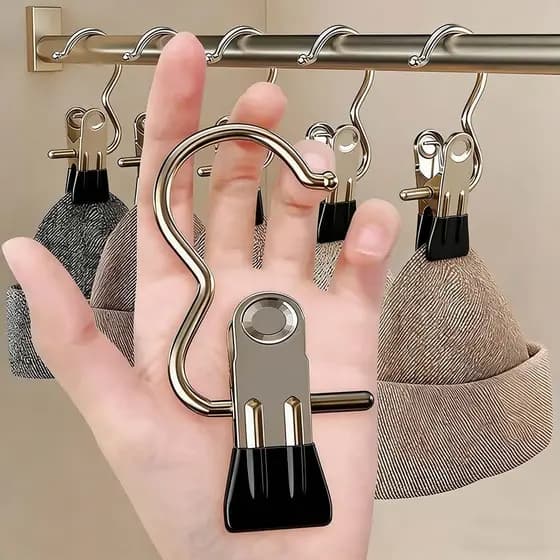 Kit 5/10/20 Pçs Cabides para Calça Jeans em Aço Inoxidável - Economizador de Espaço Perfeito！