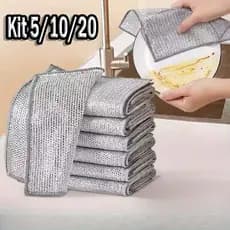 KIT 5/10/20 Pcs Pano De Limpeza De Arame Metálico Malha Não Oleosa Fogão De Cozinha Prato & Panelas